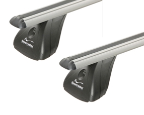 2 barres de toit Aluminium avec fixations sur barre longitudinales